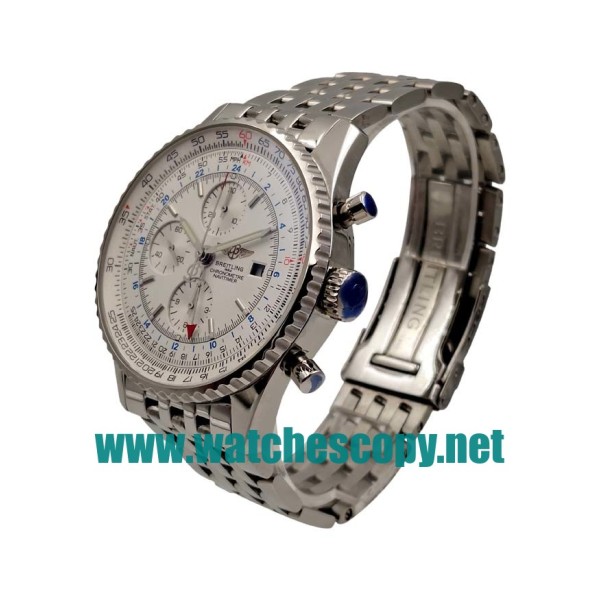 UK AAA Quality Breitling Navitimer World A24322 Replica Watches With White Dials For Men
