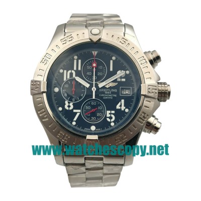 UK Best 1:1 Breitling Super Avenger A13370 Replica Watches With Black Dials For Men