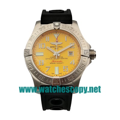 UK Cheap Breitling Super Avenger II Seawolf A1733010 Fake Watches With Yellow Dials For Sale