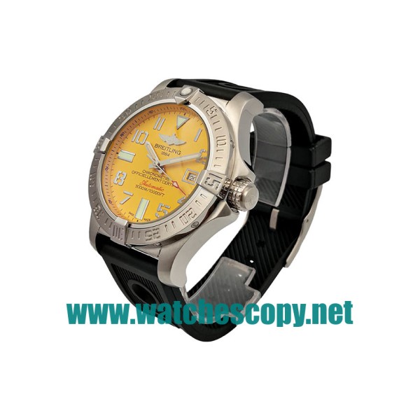 UK Cheap Breitling Super Avenger II Seawolf A1733010 Fake Watches With Yellow Dials For Sale