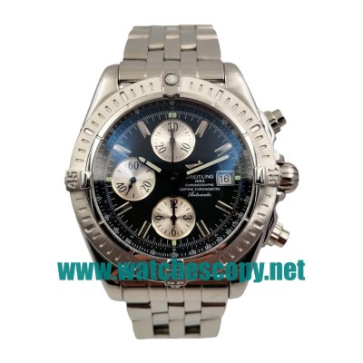UK Best 1:1 Breitling Chronomat A13352 Replica Watches With Black Dials For Men