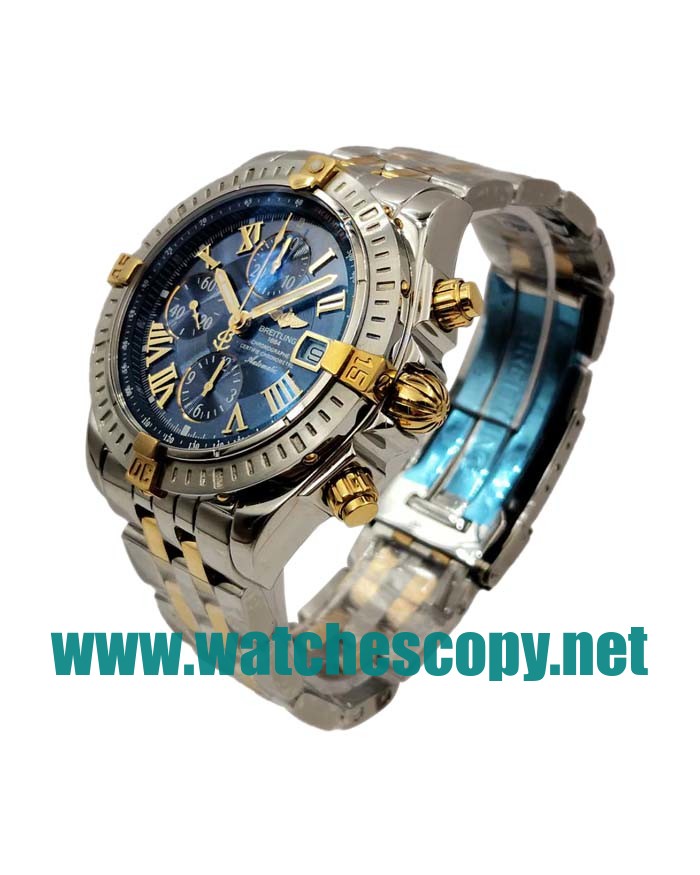 UK Swiss Made Breitling Chronomat Evolution B13356 Replica Watches With Blue Dials For Men