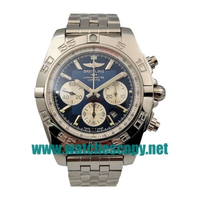 UK 44 MM Cheap Breitling Chronomat A011C88PA Fake Watches With Blue Dials For Sale