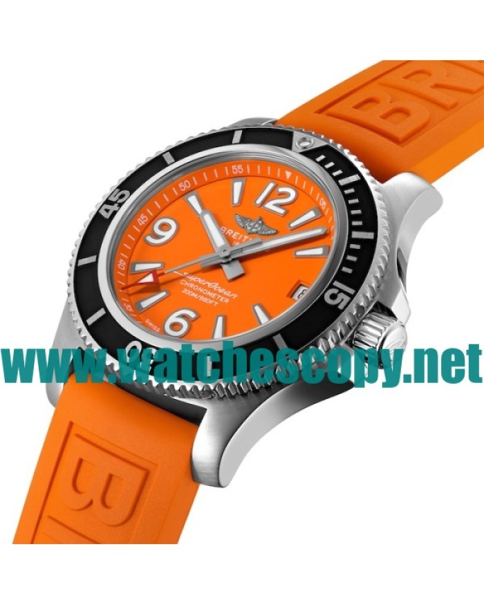UK Best 1:1 Breitling Superocean A17316D71O1S1 Replica Watches With Orange Dials For Women