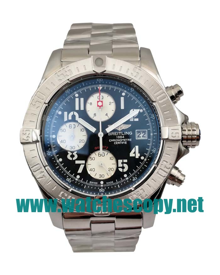 UK Cheap Breitling Super Avenger A13370 Replica Watches With Black Dials For Sale