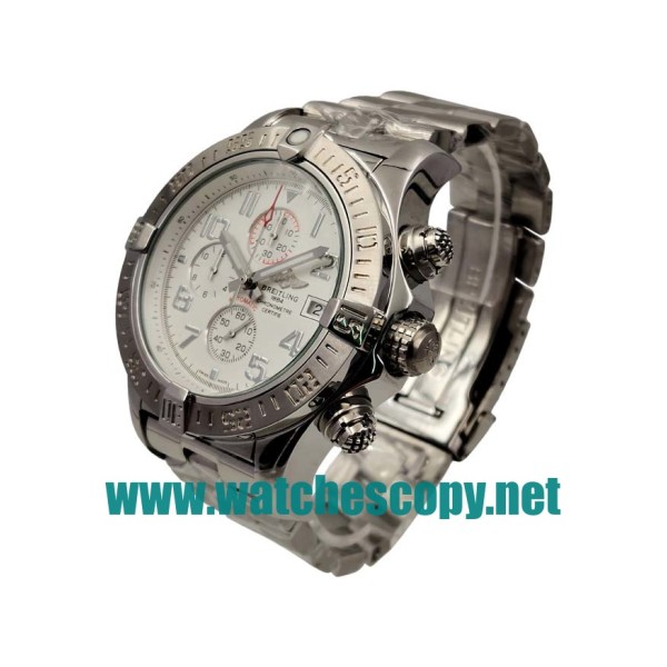 UK High Quality Breitling Super Avenger A13370 Fake Watches With White Dials For Sale