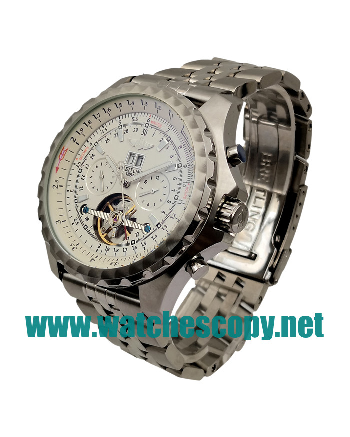 UK AAA Quality Breitling Bentley Mulliner Tourbillon Replica Watches With White Dials For Men