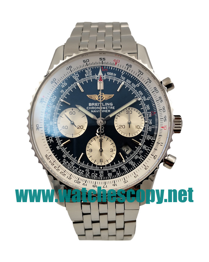 UK 42 MM Cheap Breitling Navitimer A23322 Replica Watches With Blue Dials For Men