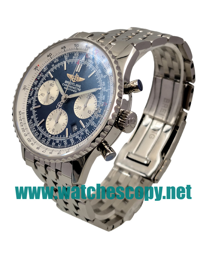 UK 42 MM Cheap Breitling Navitimer A23322 Replica Watches With Blue Dials For Men