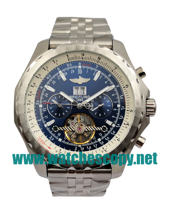 UK Best Quality Breitling Bentley Mulliner Tourbillon Replica Watches With Blue Dials For Men
