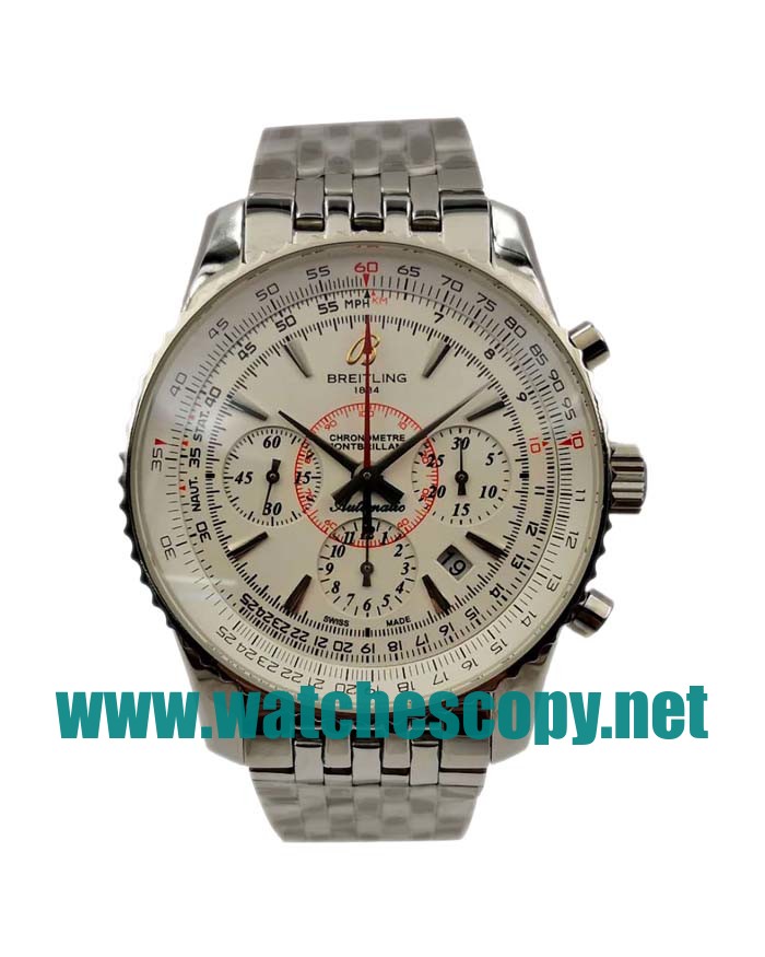 UK 42 MM Swiss Movement Breitling Montbrillant A41330 Replica Watches With White Dials For Men